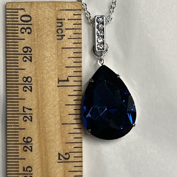 Peaky Blinders Grace Shelby Teardrop Sapphire Necklace, Handmade Replica - Picture 14 of 15